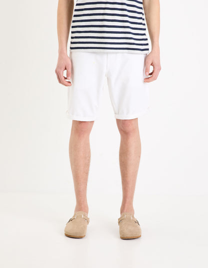 Knitted Cotton Shorts - White_MOHITOBM_WHITE_03