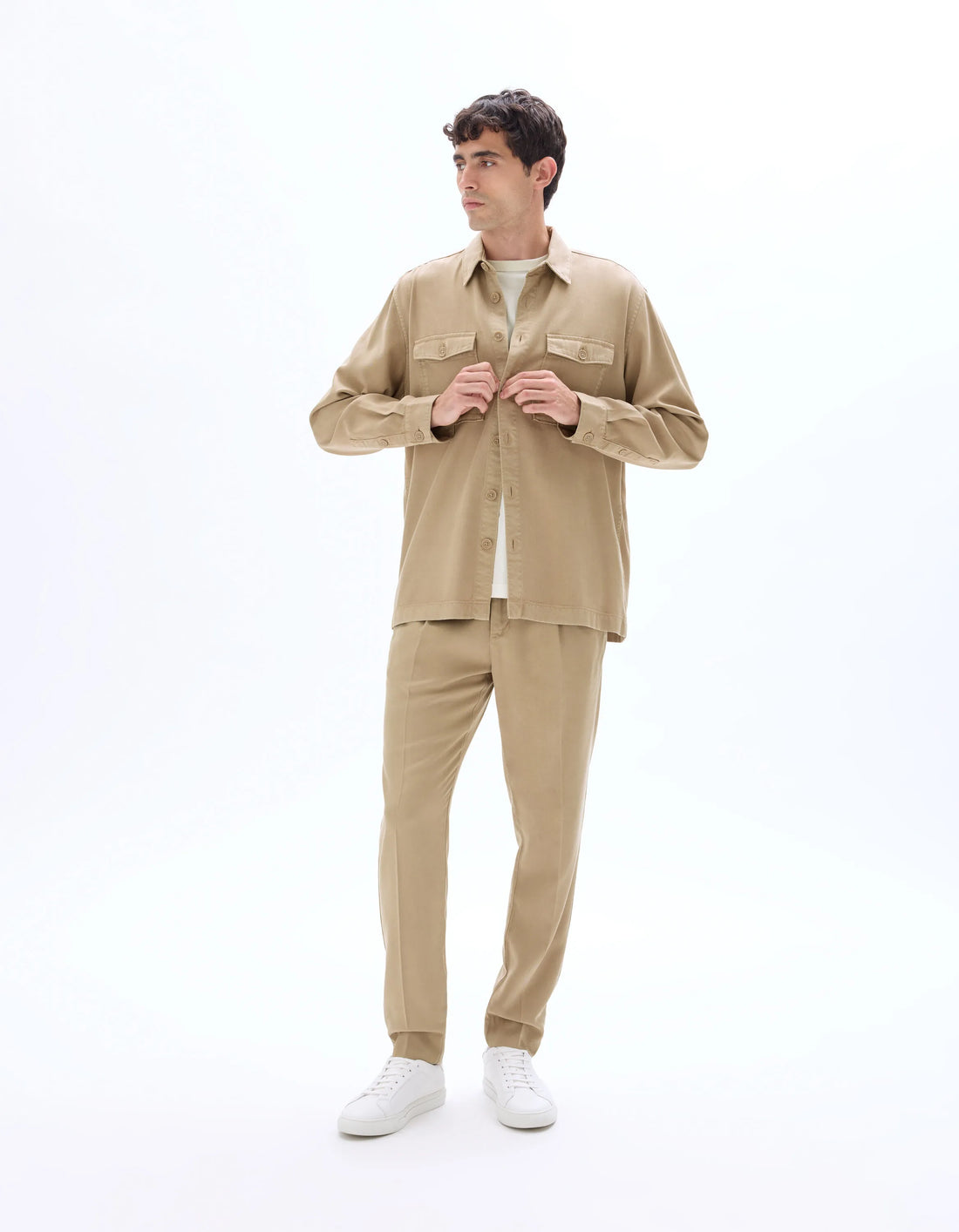 Celio_Beige Clair_Tencelª Lyocell Straight Chino Pants_MOLYO_BEIGE CLAIR_01