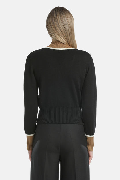 Luisa Spagnoli_Nero/Biscotto/Panna_Monoposto - Embroidered Cardigan_MONOPOSTO_0101 2246 0202_02