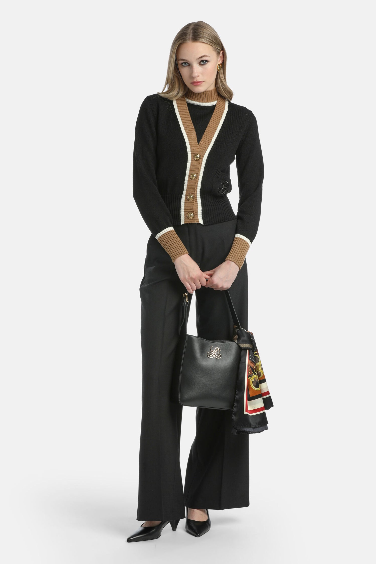 Luisa Spagnoli_Nero/Biscotto/Panna_Monoposto - Embroidered Cardigan_MONOPOSTO_0101 2246 0202_05