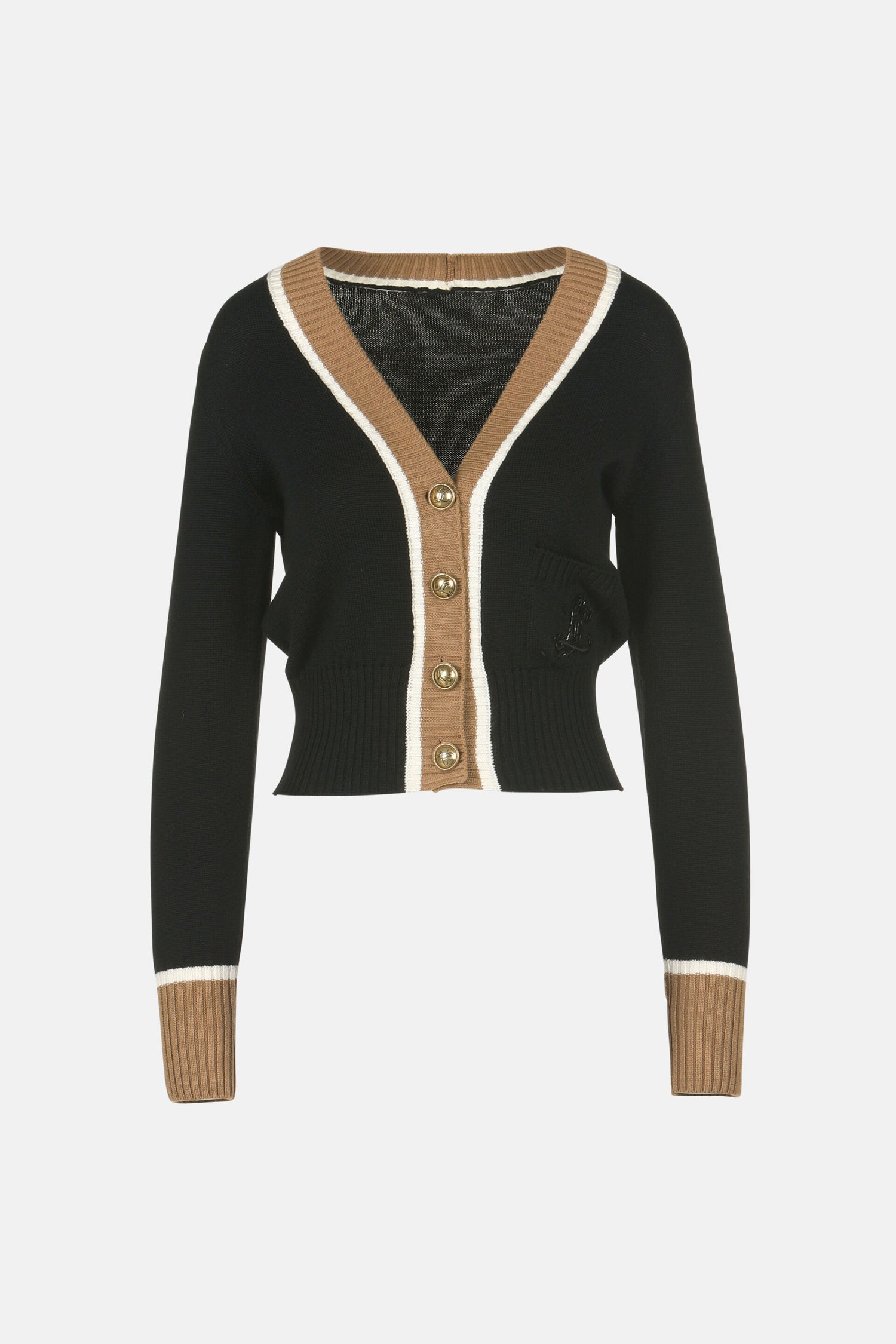 Luisa Spagnoli_Nero/Biscotto/Panna_Monoposto - Embroidered Cardigan_MONOPOSTO_0101 2246 0202_06