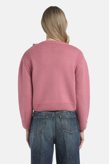 Luisa Spagnoli_Rosa_Montecarlo - Cardigan with AppliquŽ_MONTECARLO_0312_02