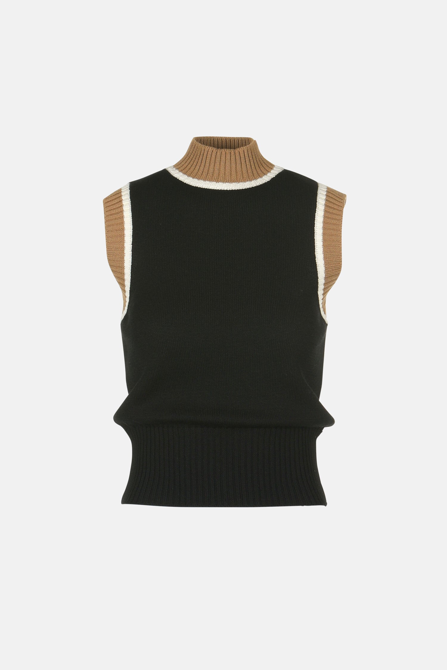 Luisa Spagnoli_Nero/Biscotto/Panna_Montuoso - Knit Top_MONTUOSO_0101 2246 0202_05