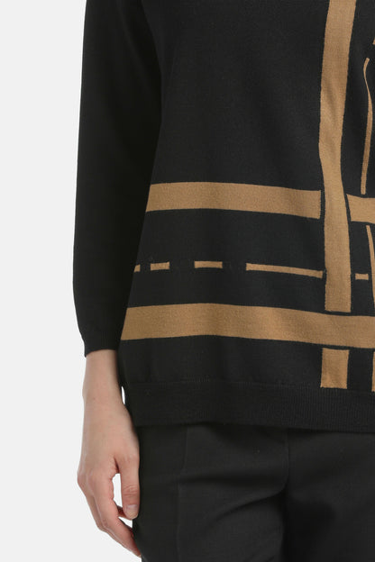 Luisa Spagnoli_Nero/Biscotto_Motel - Jacquard Turtleneck_MOTEL_0101 2246_04
