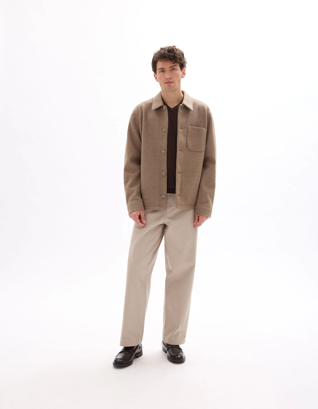 Celio_Brown_Unlined Knitted Jacket - Light Brown_MUBIAISHRT_LIGHT BROWN_02