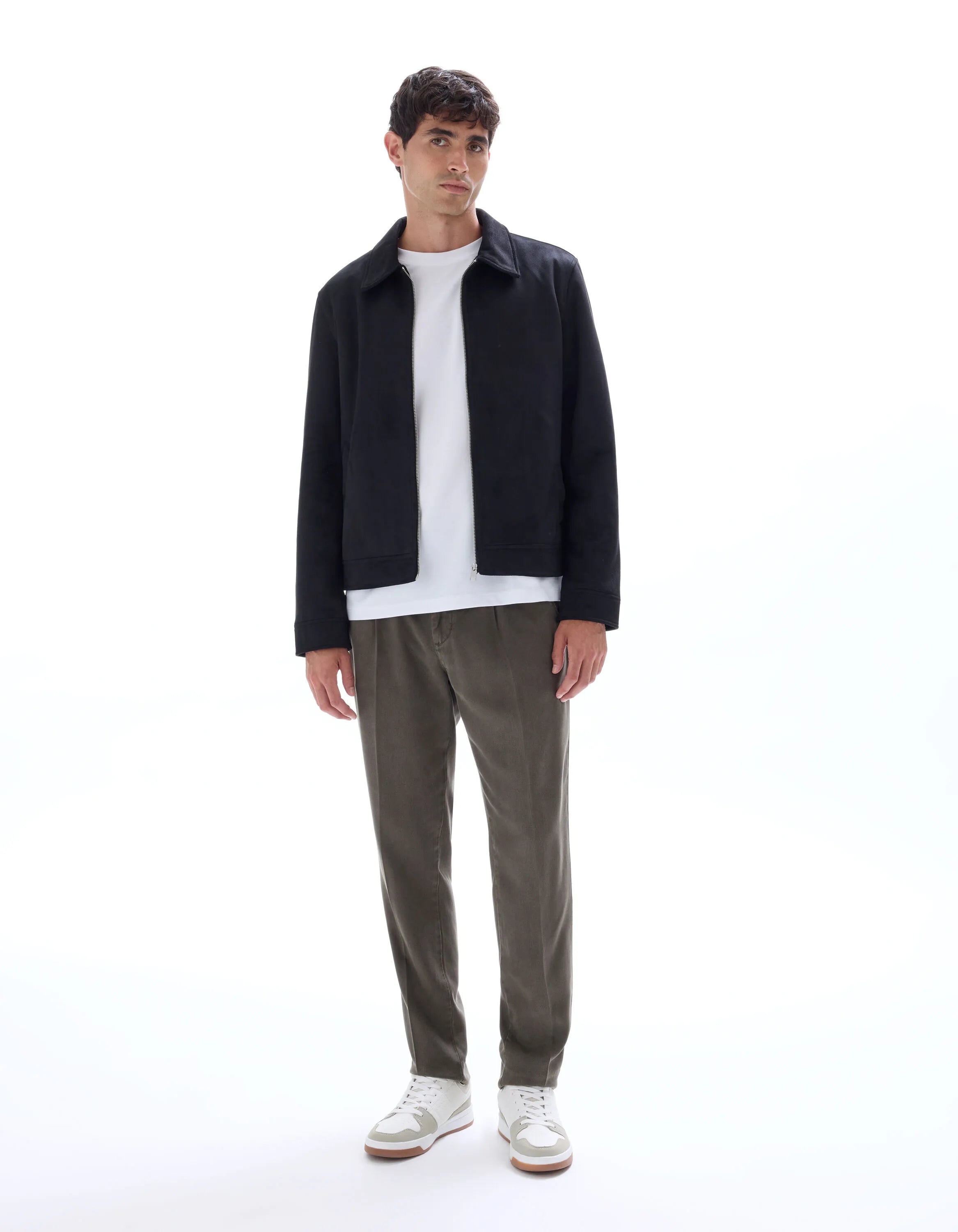 Celio_Black_Faux Suede Jacket_MUFASTER_BLACK_01