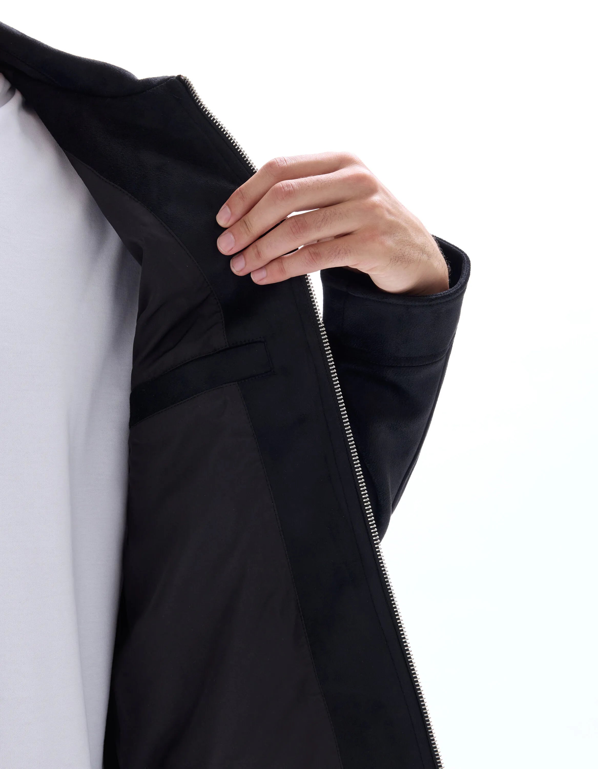 Celio_Black_Faux Suede Jacket_MUFASTER_BLACK_05