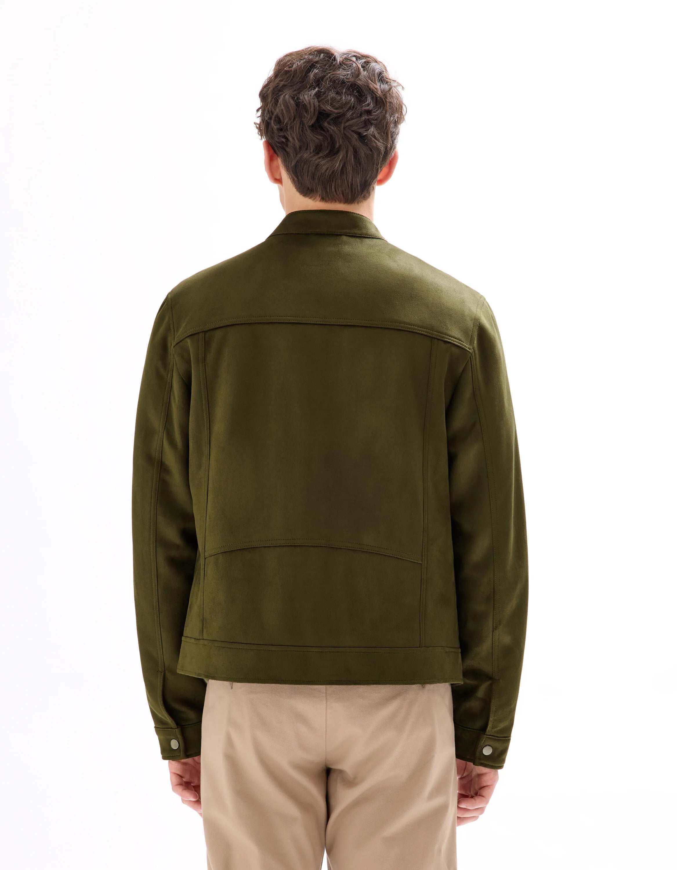 Celio_Kaki_Faux Suede Biker Jacket_MULANE1_KAKI_03