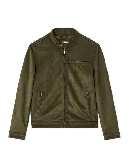 Celio_Kaki_Faux Suede Biker Jacket_MULANE1_KAKI_06