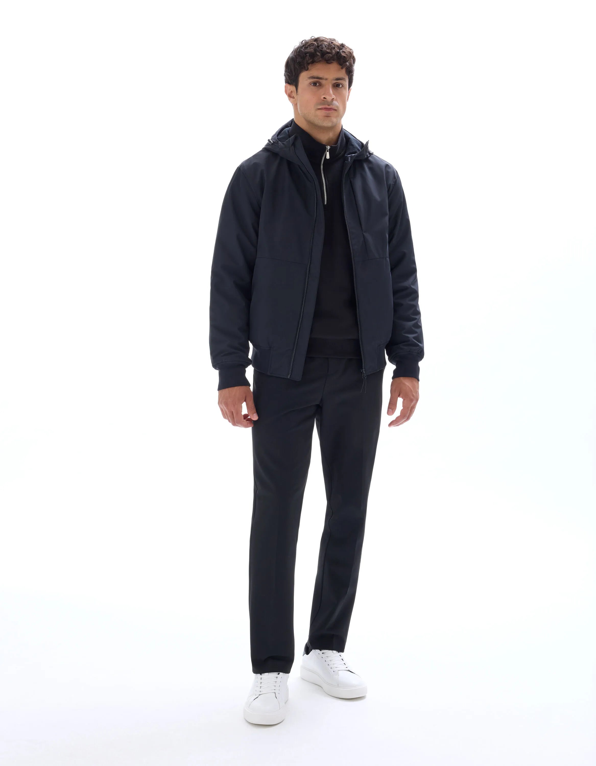 Celio_Black_Hooded Jacket_MULEAG_BLACK_01