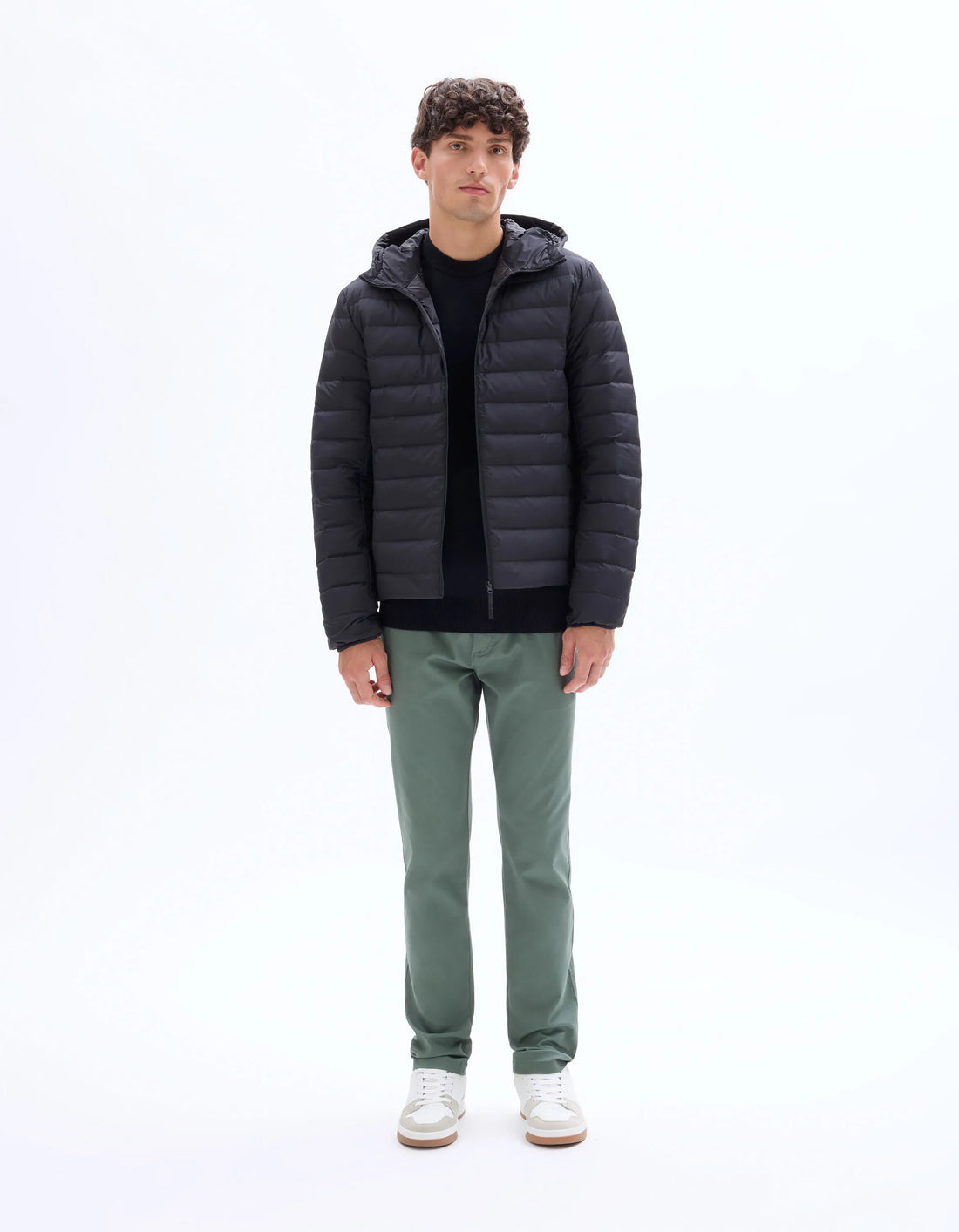 Celio_Black_Lightweight Down Jacket with Hood_MULIGHTHOD_BLACK_01