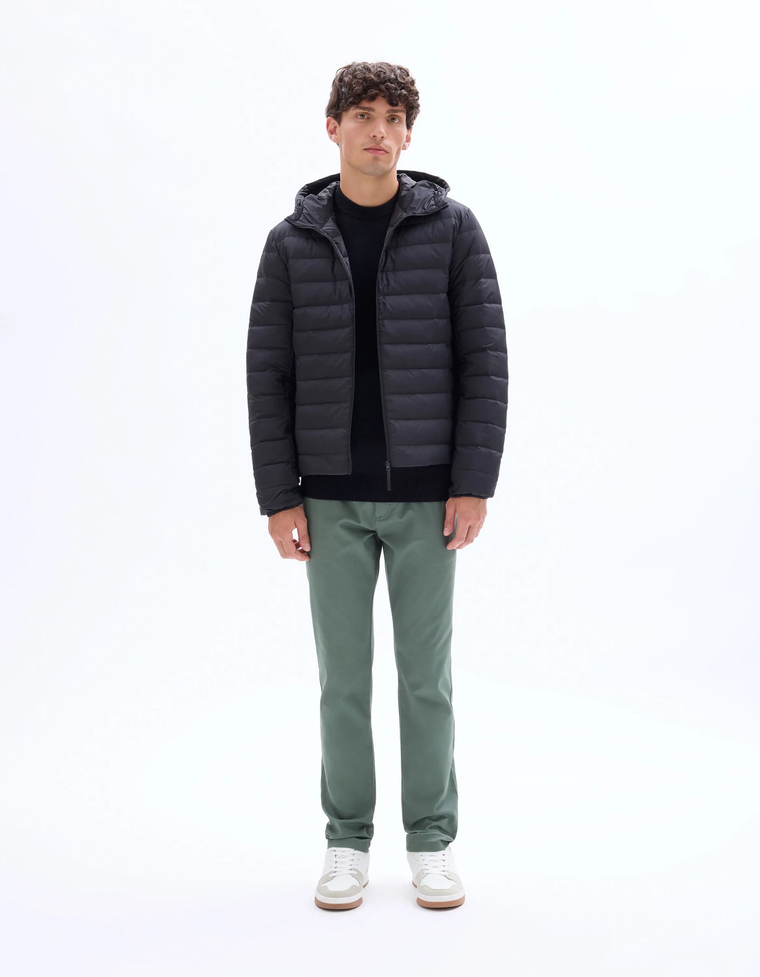 Celio_Black_Lightweight Down Jacket with Hood_MULIGHTHOD_BLACK_01