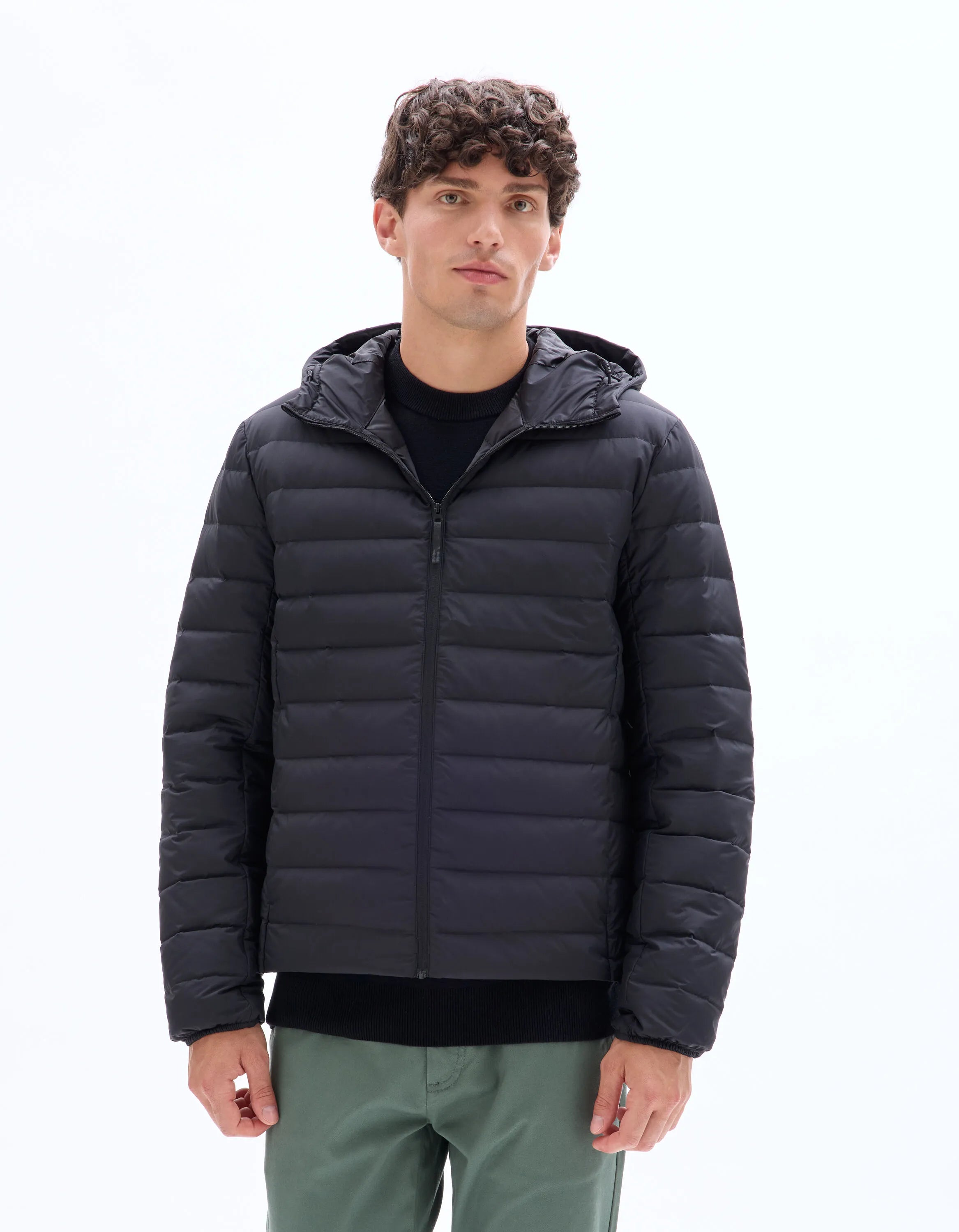 Celio_Black_Lightweight Down Jacket with Hood_MULIGHTHOD_BLACK_02