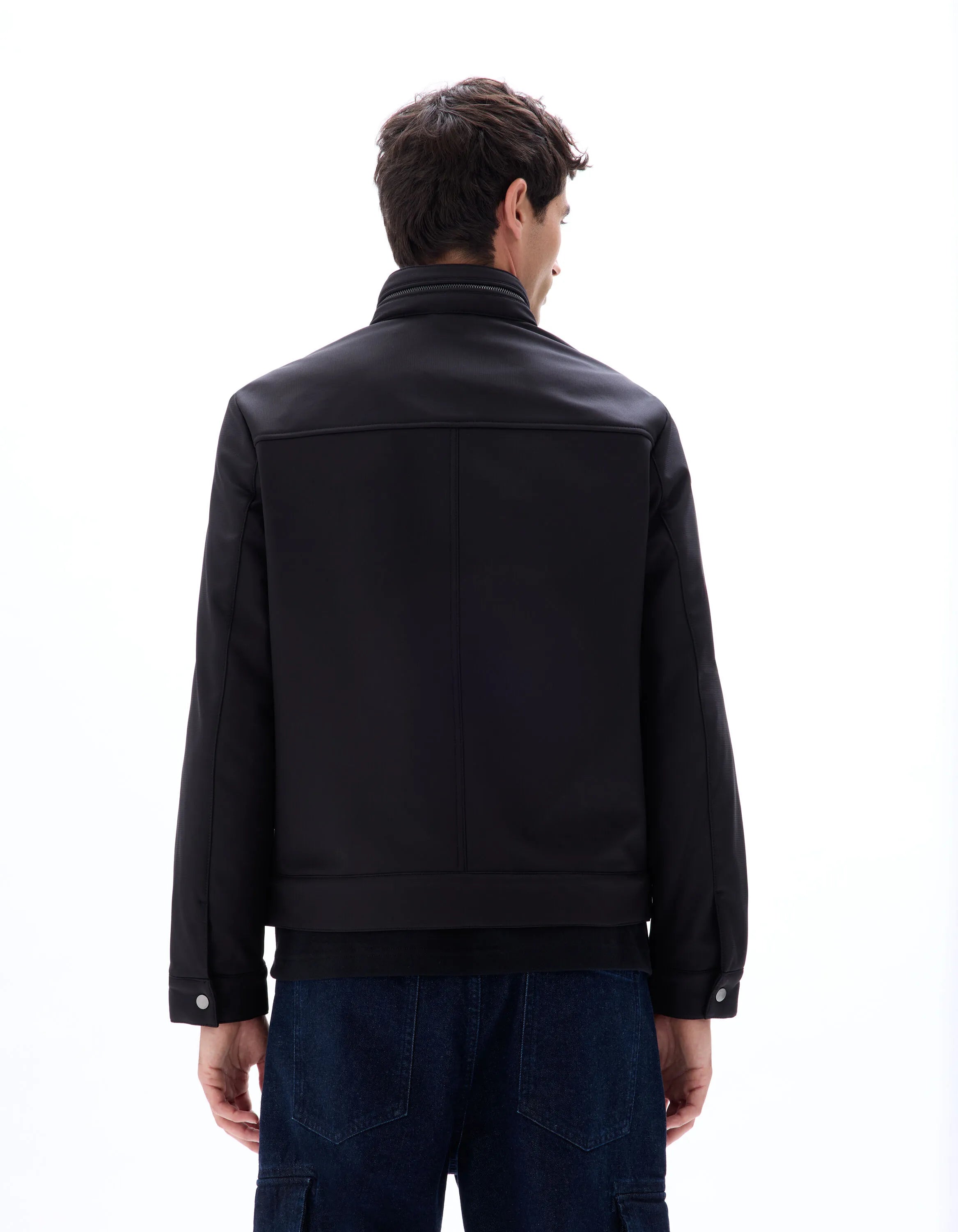Celio_Black_Softshell Jacket with Stand-Up Collar_MUPRADO_BLACK_03