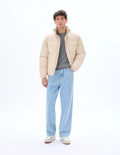 Celio_Beige_Airwarm Warm Down Jacket with High Collar - Beige_MUPUFY_BEIGE_02