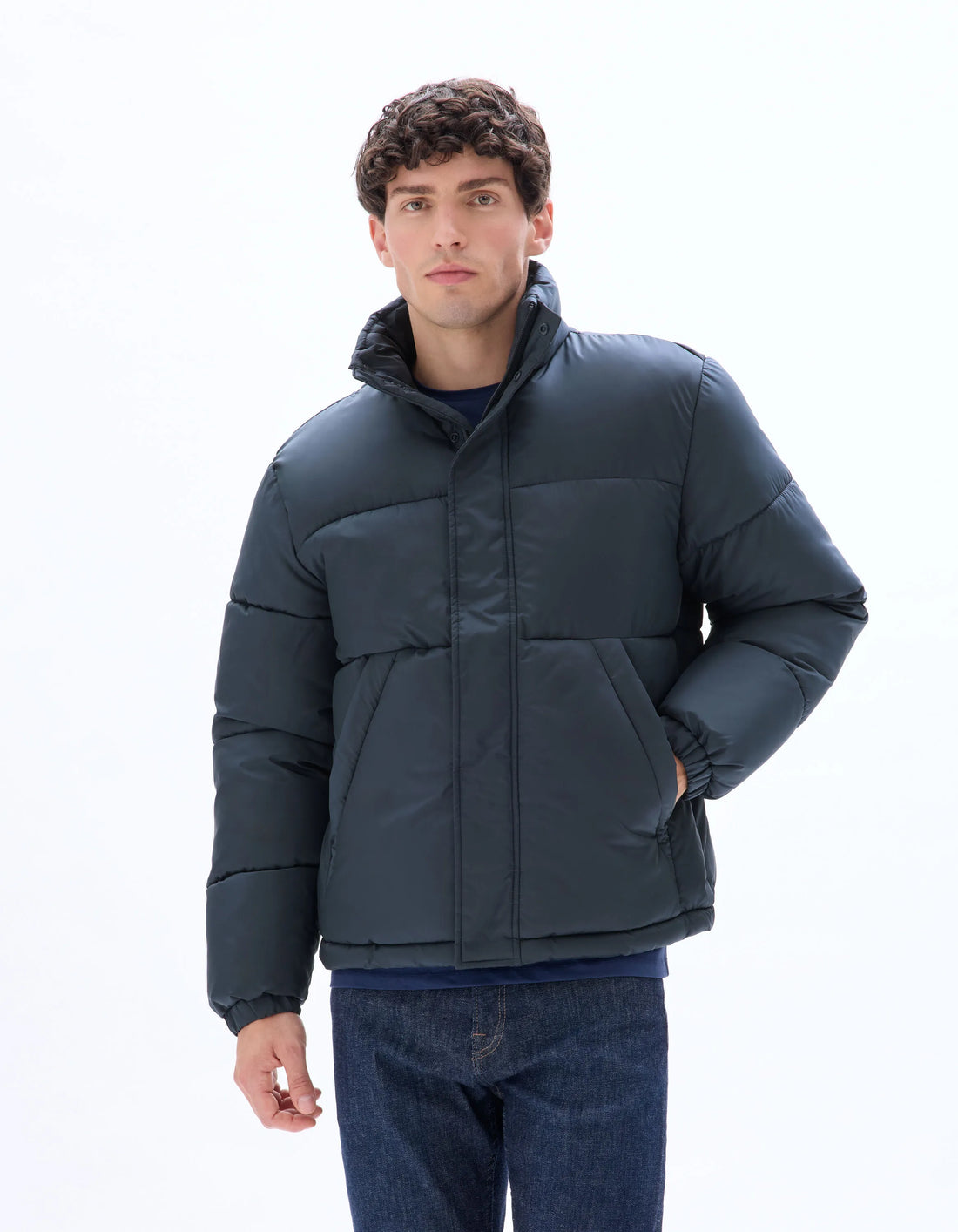 Celio_Blue_Airwarm Warm Down Jacket with High Collar - Blue_MUPUFY_BLUE_01