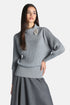 Luisa Spagnoli Grigio Melange Women Murcia - Raglan-Sleeve Turtleneck Sweater SKU: MURCIA_0802 Image 01