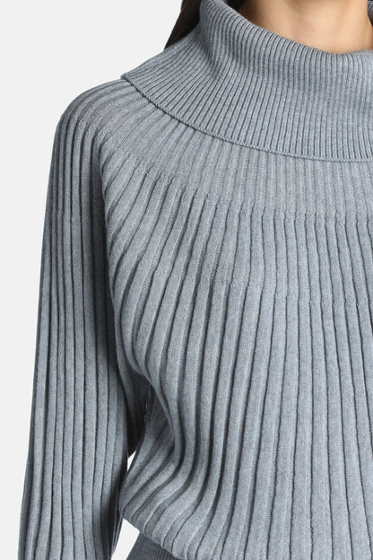 Luisa Spagnoli Grigio Melange Women Murcia - Raglan-Sleeve Turtleneck Sweater SKU: MURCIA_0802 Image 04