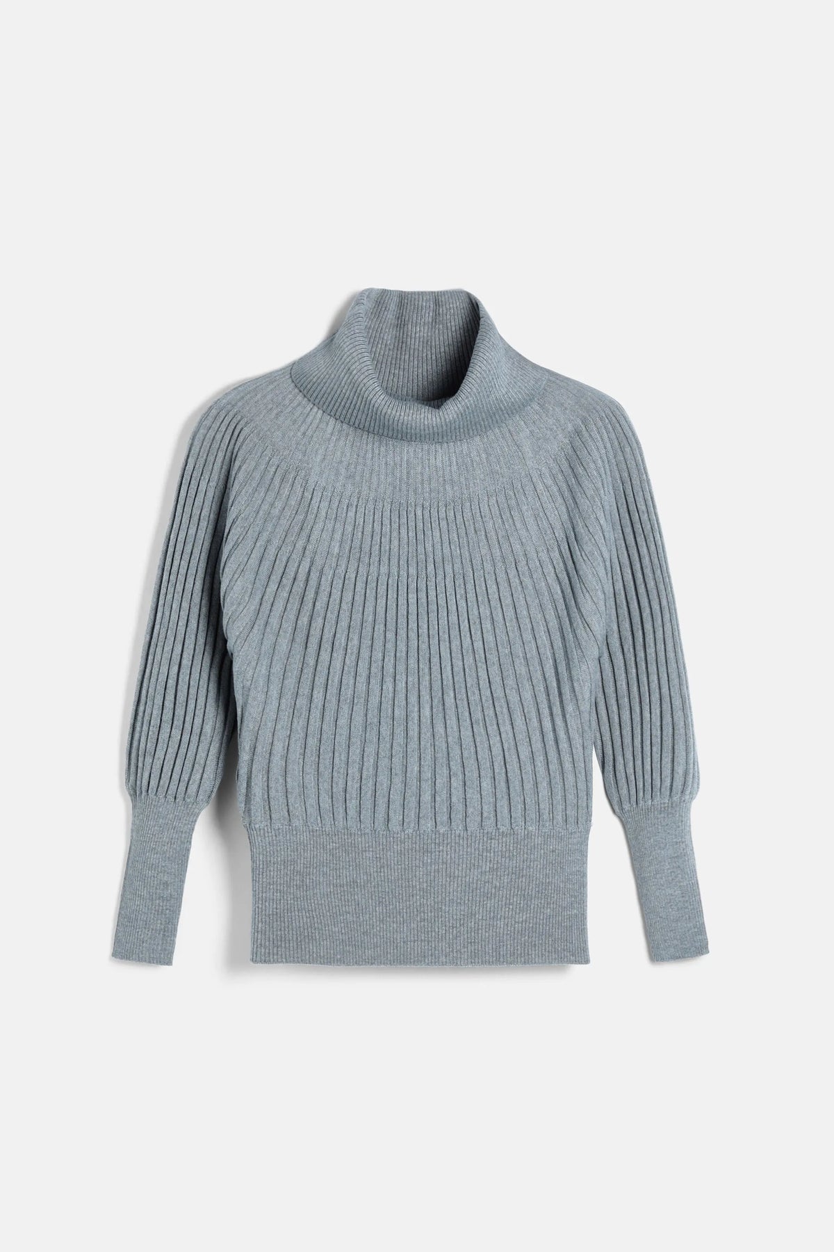 Luisa Spagnoli Grigio Melange Women Murcia - Raglan-Sleeve Turtleneck Sweater SKU: MURCIA_0802 Image 05