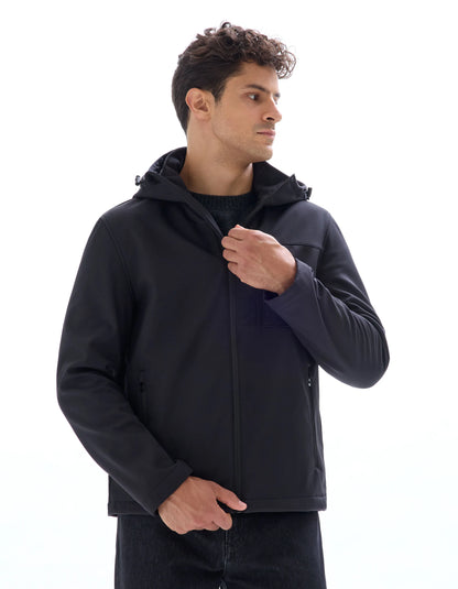 Celio_Black_Hooded Softshell Jacket_MUSHELL_BLACK_02
