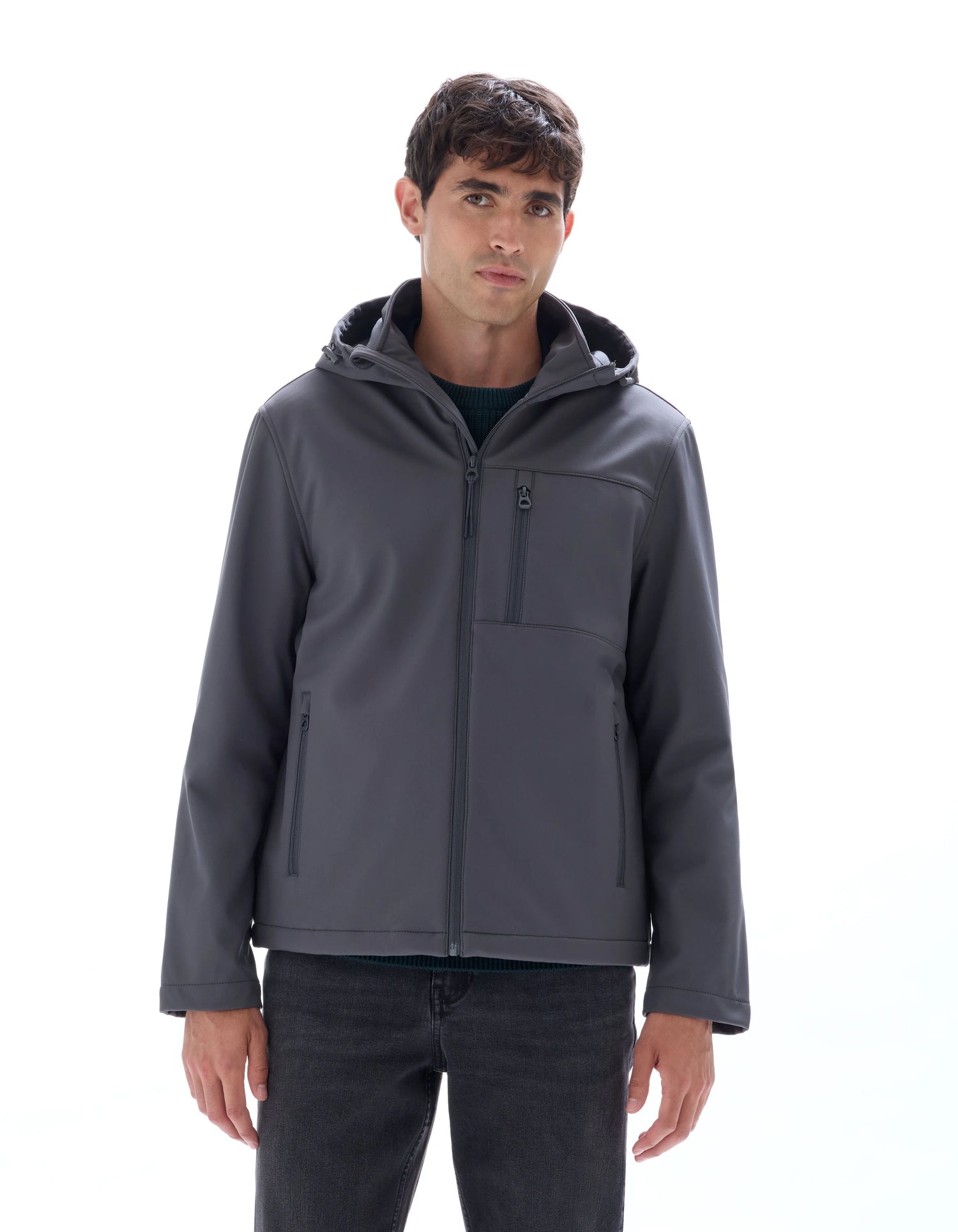 Celio_Grey_Hooded Softshell Jacket_MUSHELL_GREY_02