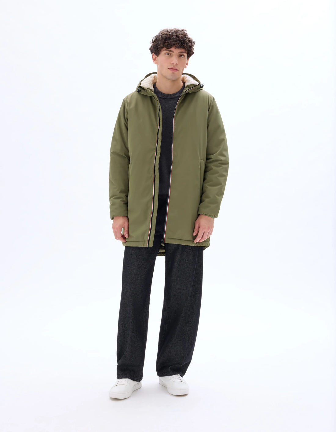 Celio_Light Khaki 01_Sherpa-Lined Hooded Parka_MUTEK_LIGHT KHAKI 01_01