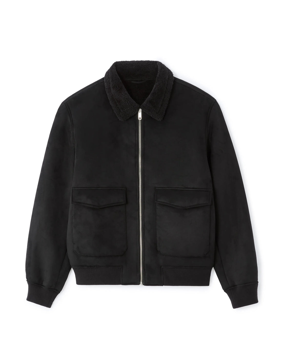Celio_Black_Faux Suede Bomber Jacket - Black_MUTORONTO_BLACK_01