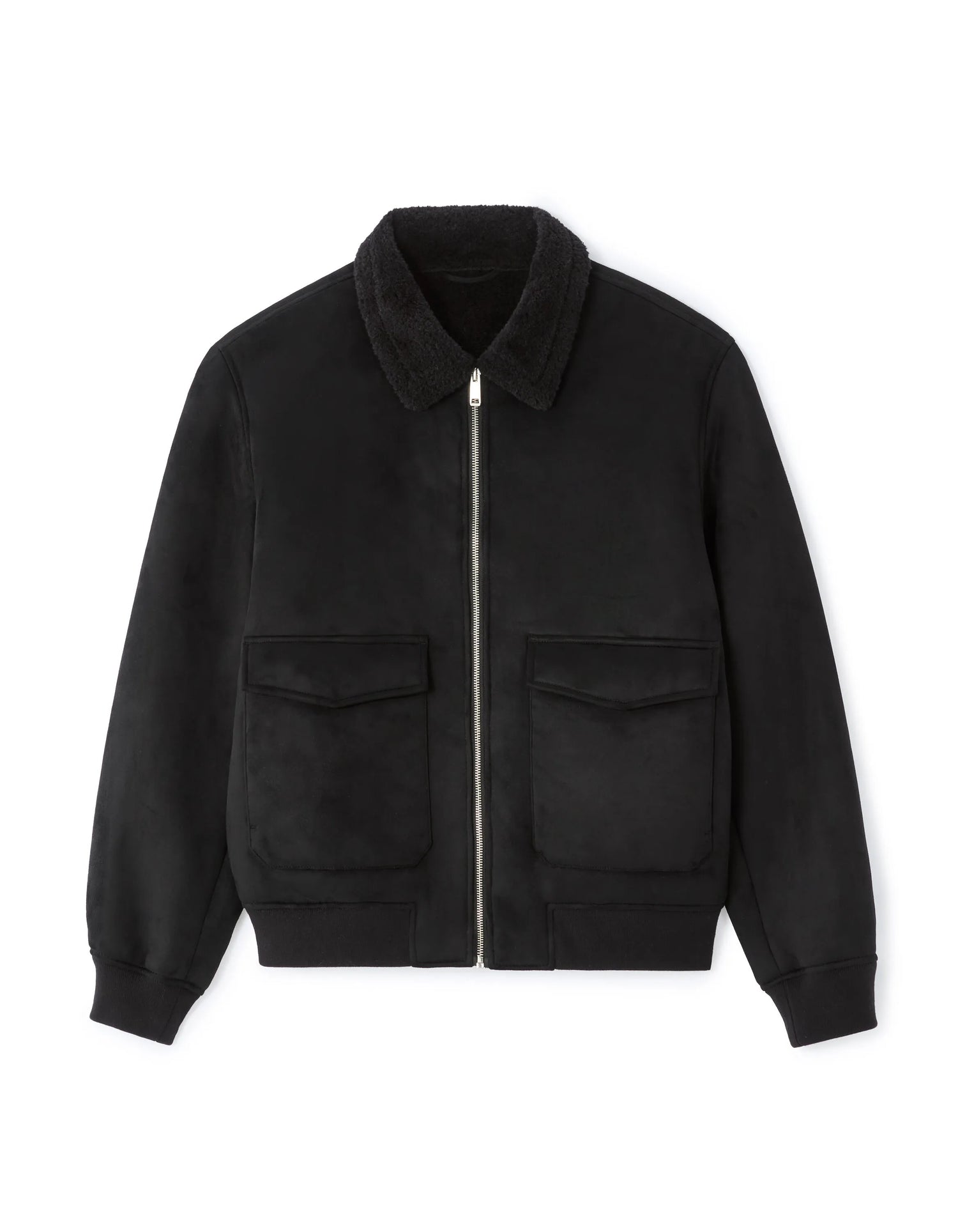 Celio_Black_Faux Suede Bomber Jacket - Black_MUTORONTO_BLACK_01