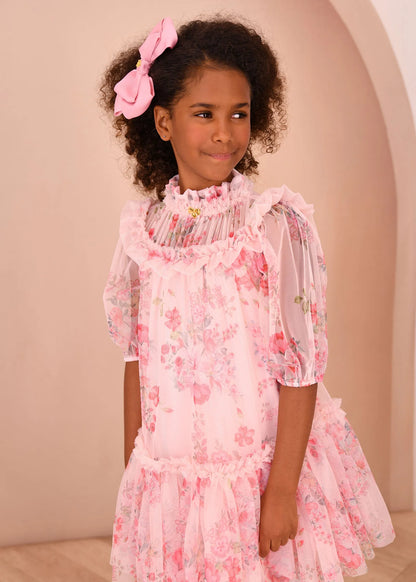 Angels Face 0 Girls Myrtisa Posy Tulle Dress Pale Pink SKU: MYRTISA_Pale Pink Image 05