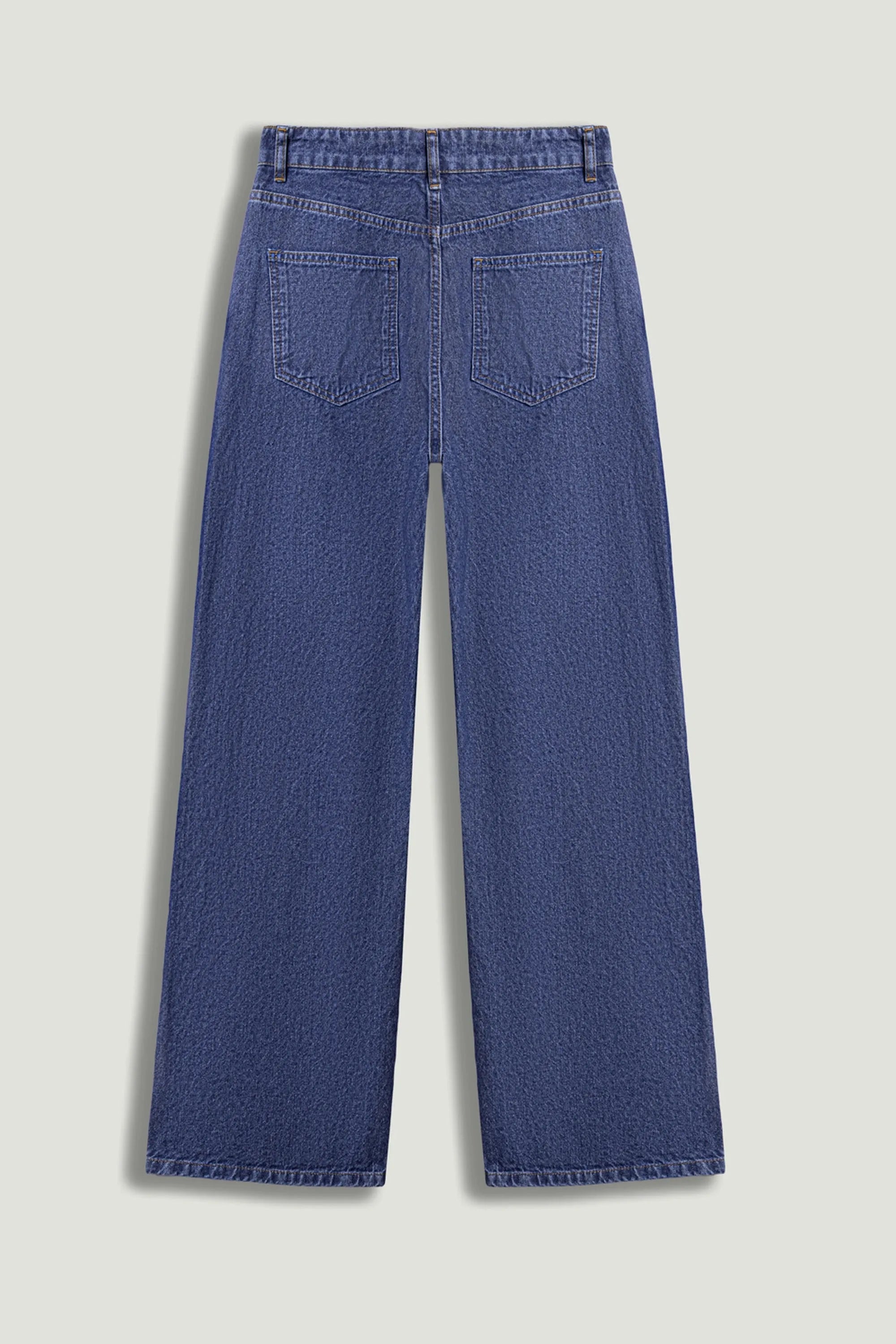 Nocturne Dark Blue Women Eyelet Detail Wide-Leg Denim Pants SKU: N26YD18167_0070 Image 09