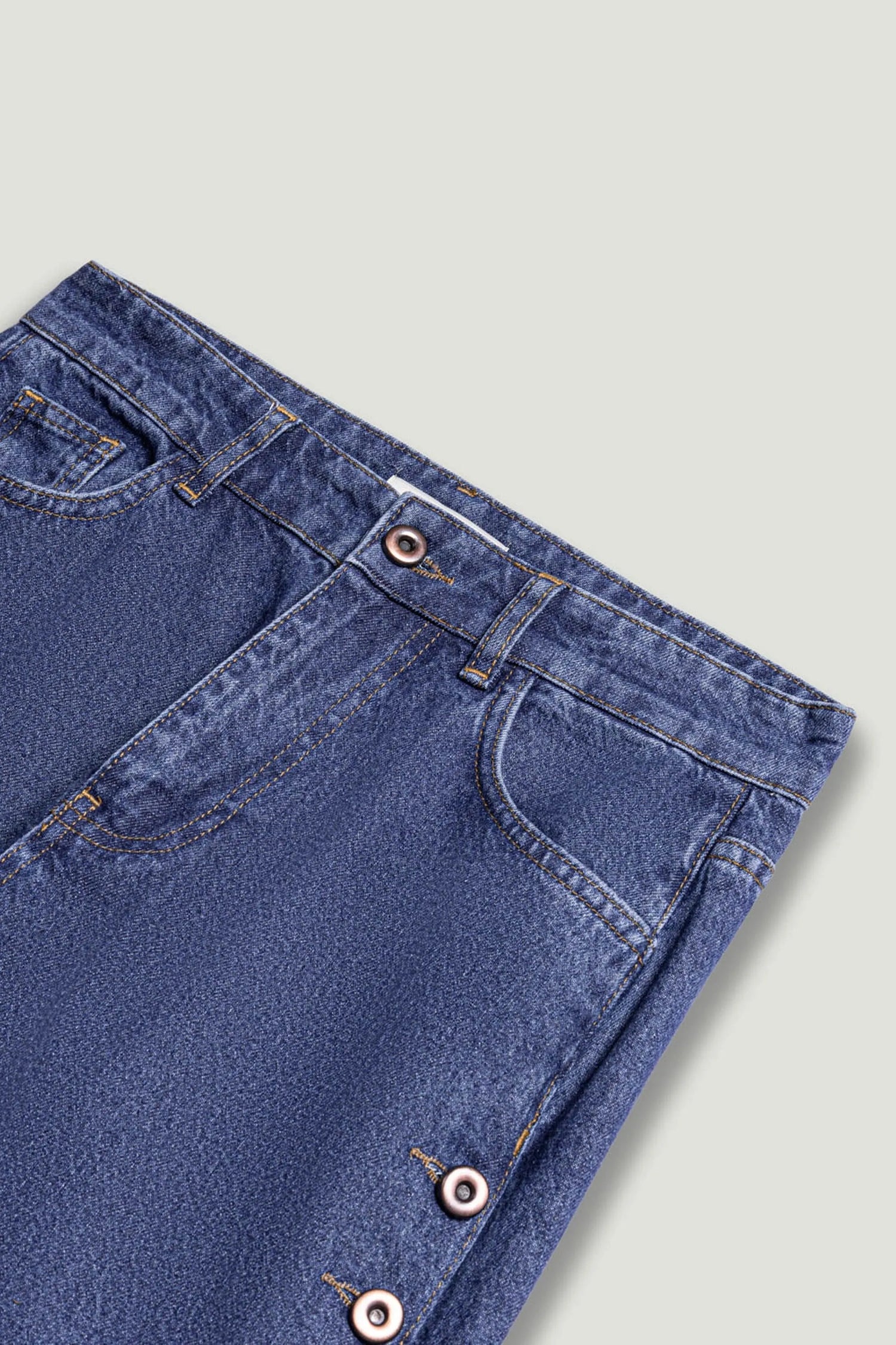 Nocturne Dark Blue Women Eyelet Detail Wide-Leg Denim Pants SKU: N26YD18167_0070 Image 10