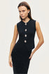 Nocturne Black Women Embellished Sleeveless Knit Top SKU: N26YD50190_0002 Image 05