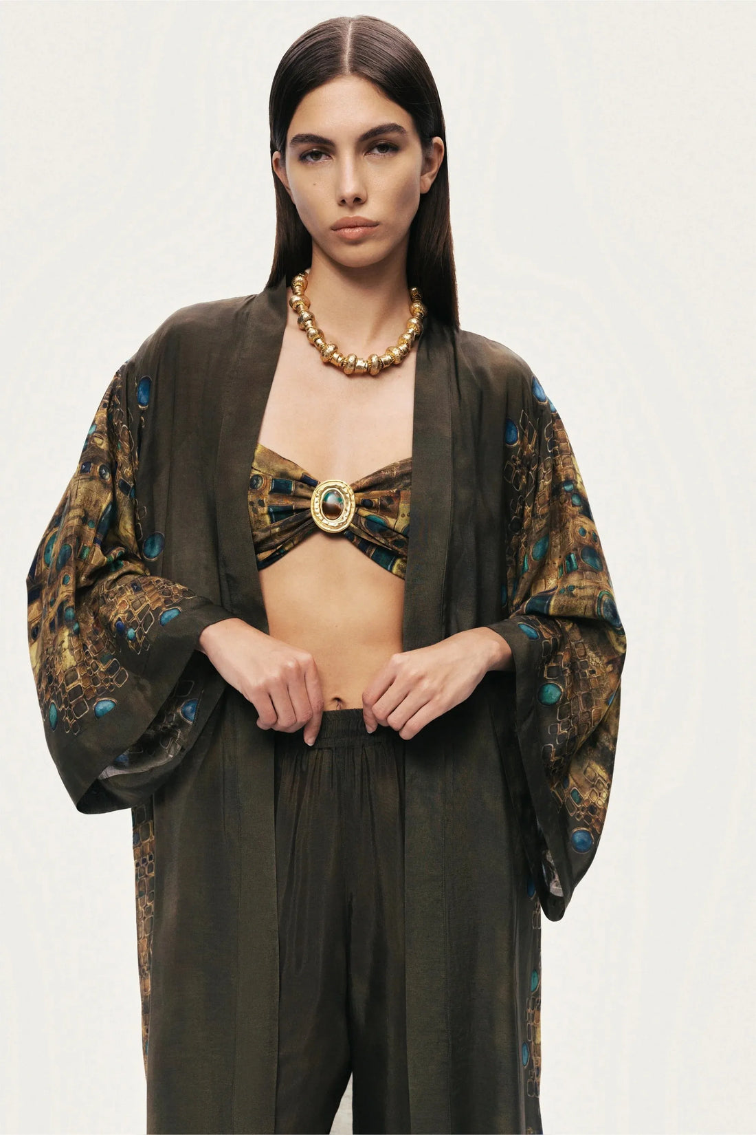 Nocturne Multi-Coloured Women Printed Long Kimono SKU: N26YN11147_0007 Image 05
