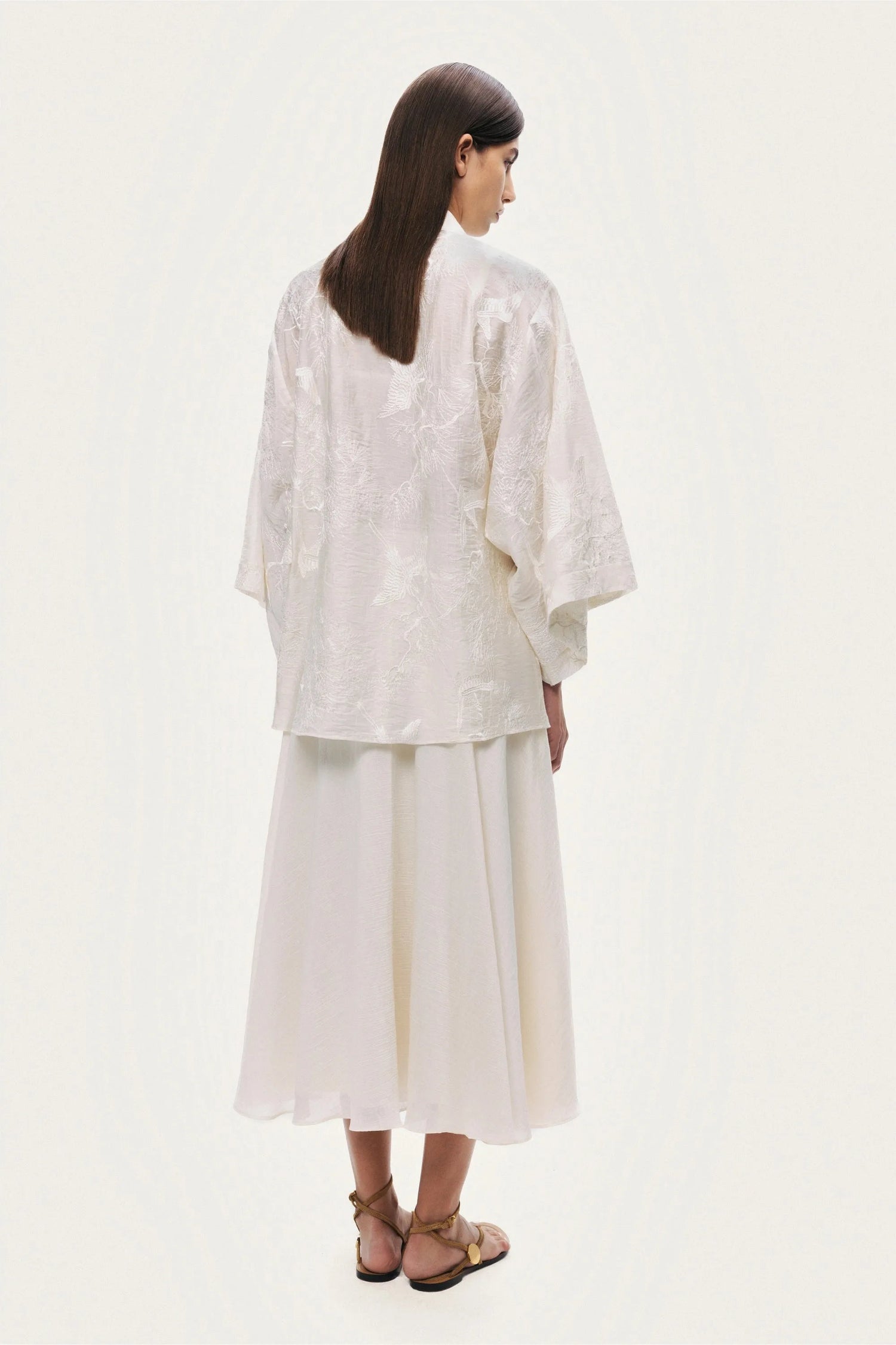 Nocturne Off-White Women Textured Jacquard Kimono SKU: N26YN11149_0014 Image 06