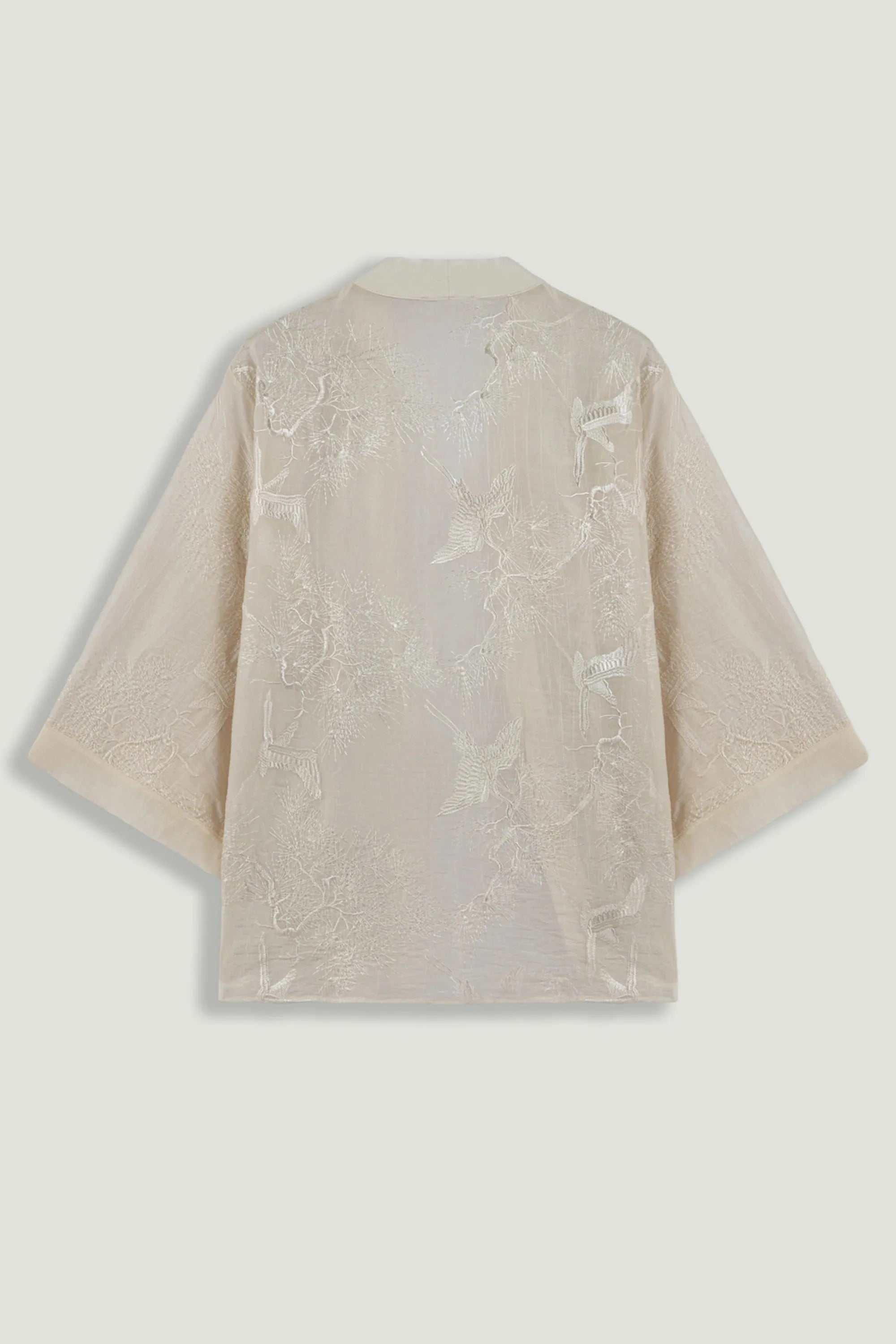 Nocturne Off-White Women Textured Jacquard Kimono SKU: N26YN11149_0014 Image 07