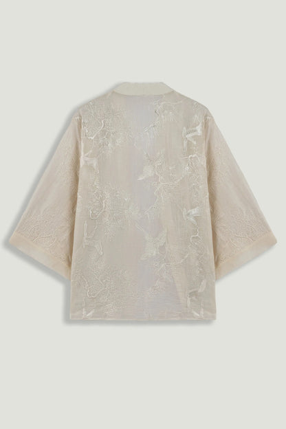 Nocturne Off-White Women Textured Jacquard Kimono SKU: N26YN11149_0014 Image 07