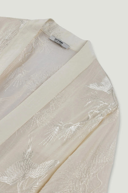 Nocturne Off-White Women Textured Jacquard Kimono SKU: N26YN11149_0014 Image 08