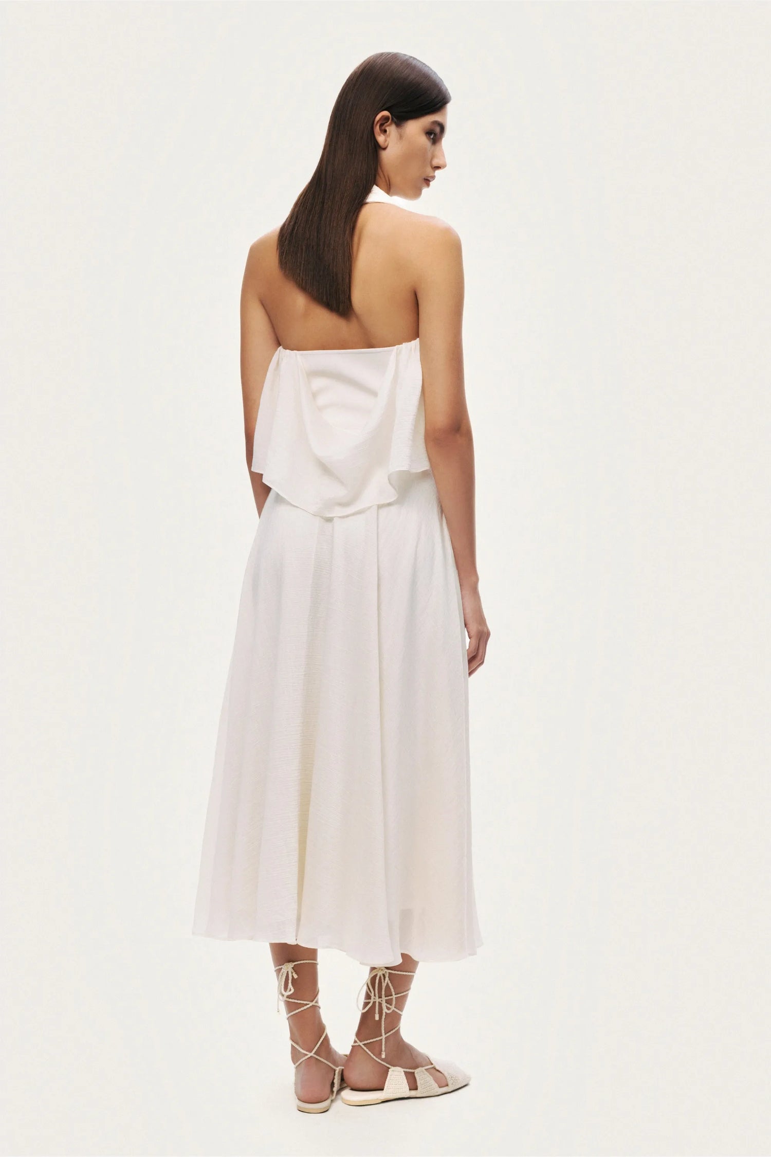 Nocturne White Women Floral Detail Halterneck Bustier SKU: N26YN19020_0001 Image 05