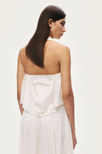 Nocturne White Women Floral Detail Halterneck Bustier SKU: N26YN19020_0001 Image 06