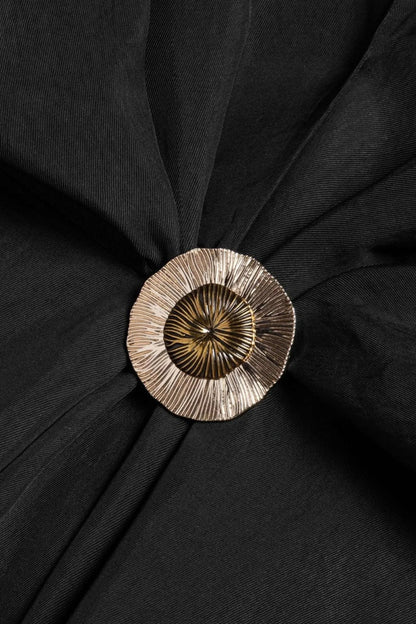 Nocturne Black Women Draped Buckle-Detail Shirt SKU: N26YN25235_0002 Image 10