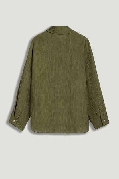 Nocturne Khaki Women Relaxed Button-Down Shirt SKU: N26YN25237_0010 Image 06