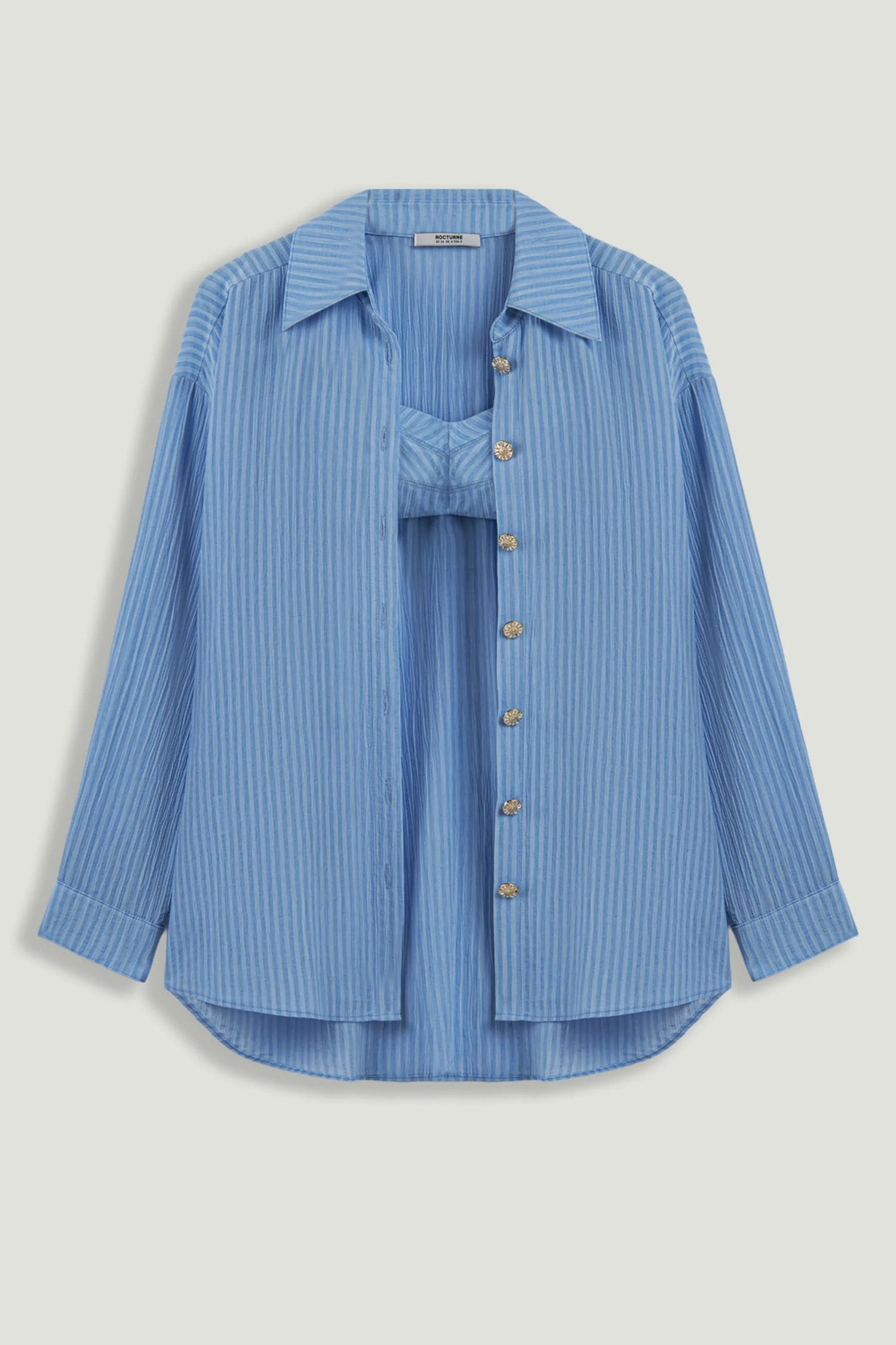 Nocturne Blue Women Bustier Set Shirt SKU: N26YN25243_0011 Image 01