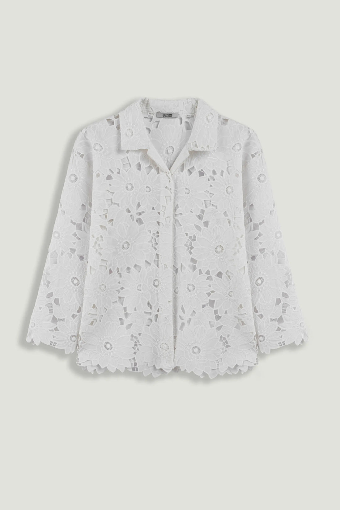 Nocturne Off-White Women Floral Embroidered Jacket SKU: N26YN25248_0014 Image 01