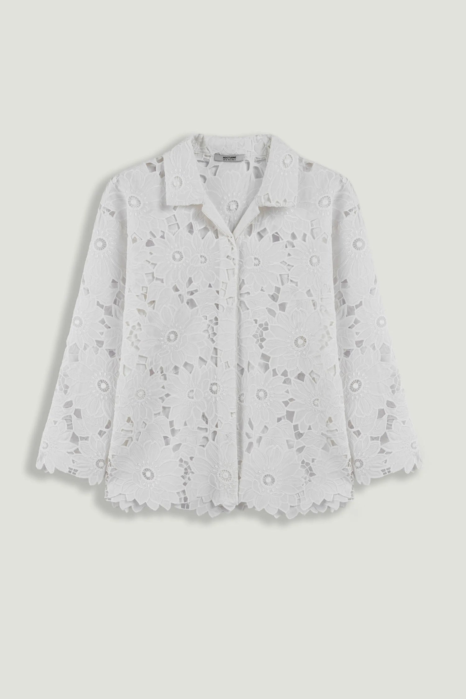 Nocturne Off-White Women Floral Embroidered Jacket SKU: N26YN25248_0014 Image 01