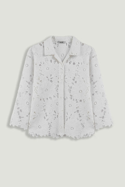 Nocturne Off-White Women Floral Embroidered Jacket SKU: N26YN25248_0014 Image 01