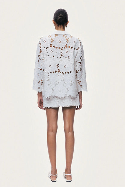 Nocturne Off-White Women Floral Embroidered Jacket SKU: N26YN25248_0014 Image 05