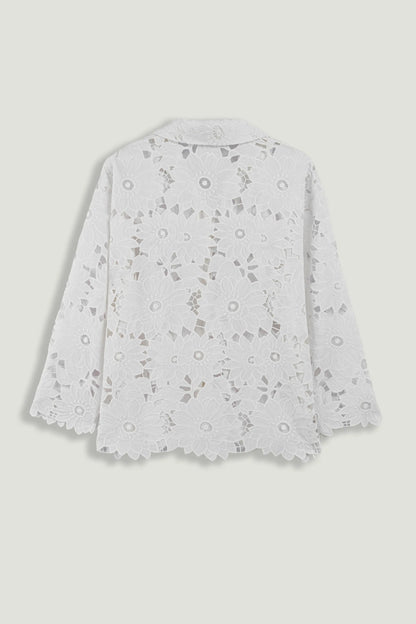 Nocturne Off-White Women Floral Embroidered Jacket SKU: N26YN25248_0014 Image 06