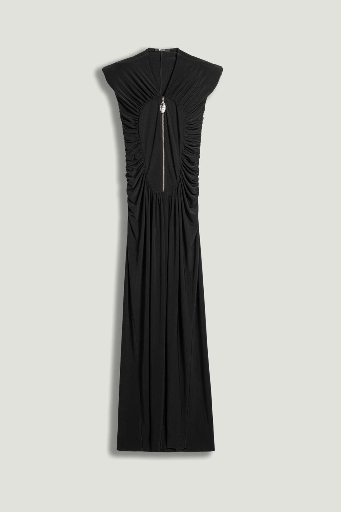 Nocturne Black Women Ruched Deep V-Neck Maxi Dress SKU: N26YN2743_0002 Image 01