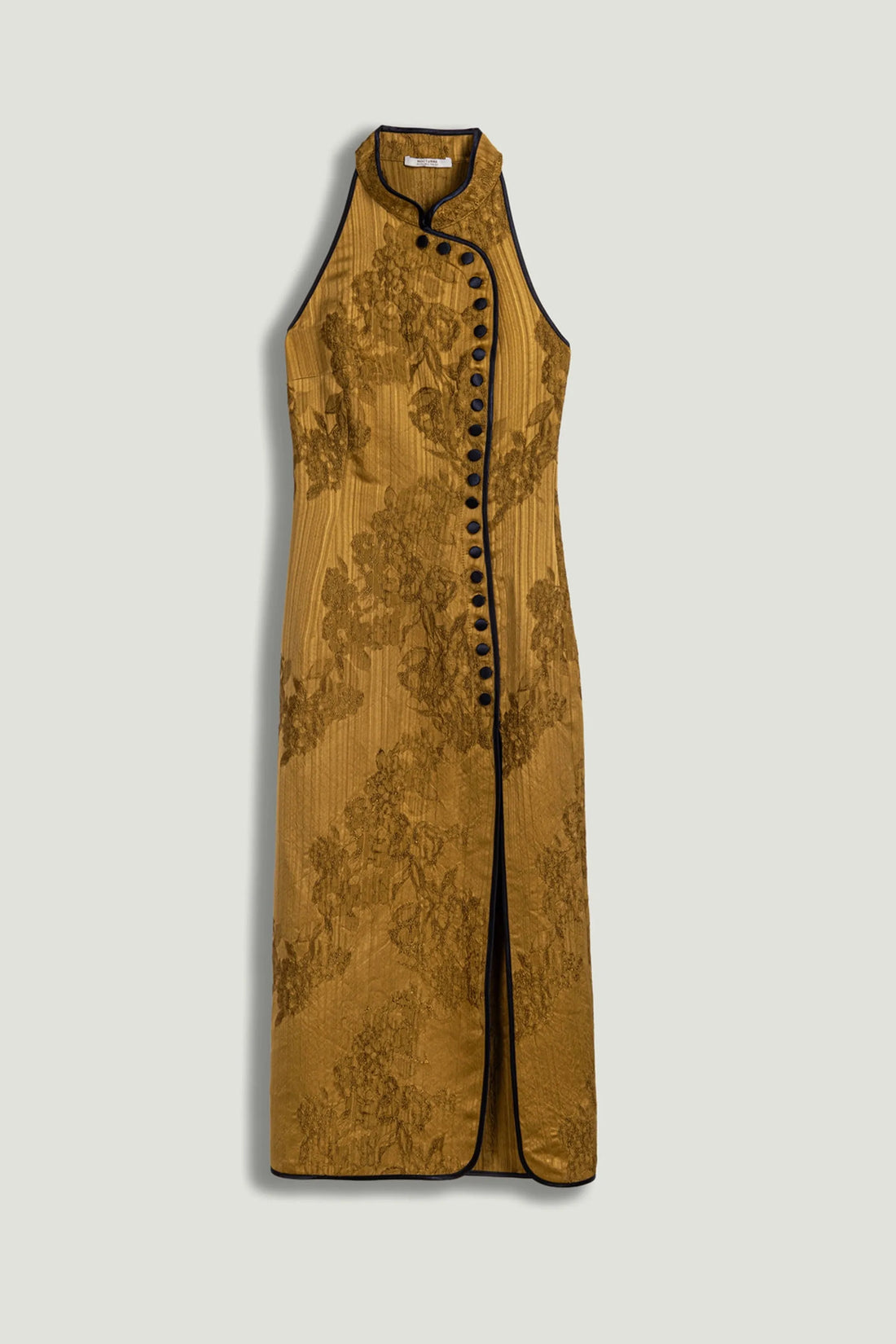 Nocturne Camel Women High-Neck Button-Detail Midi Dress SKU: N26YN2744_0053 Image 01