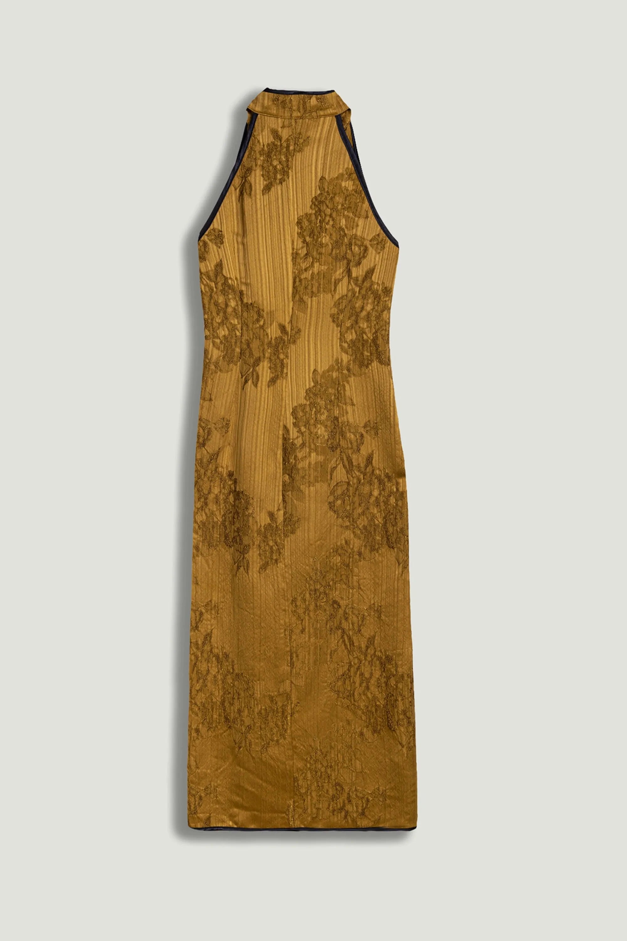 Nocturne Camel Women High-Neck Button-Detail Midi Dress SKU: N26YN2744_0053 Image 09